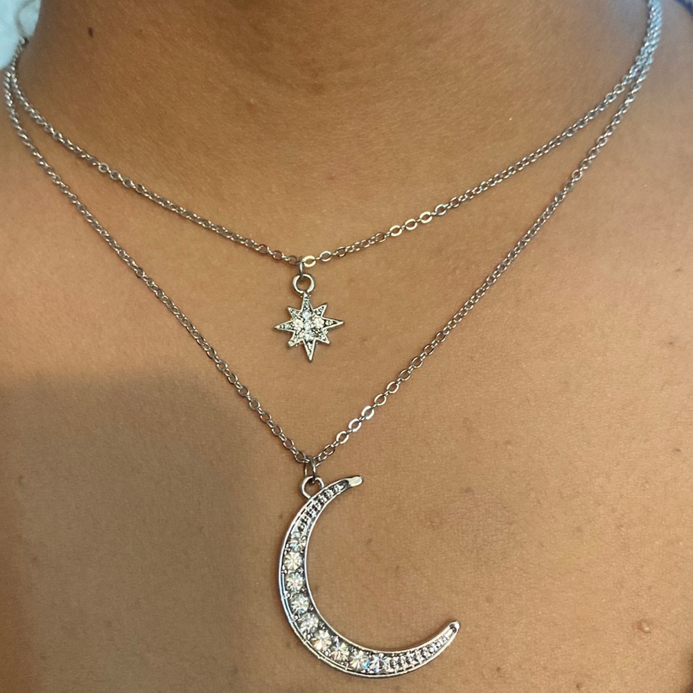 Moon and star necklace